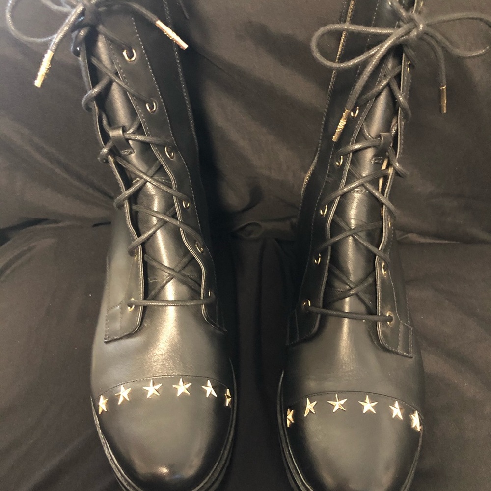 Michael Michael Kors Black Combat / Moto Boots